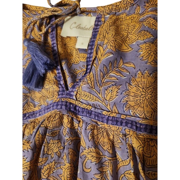 Cleobella Peasant Floral Cottage Top Womens Small Organic Cotton Boho Amarillis - Picture 6 of 8